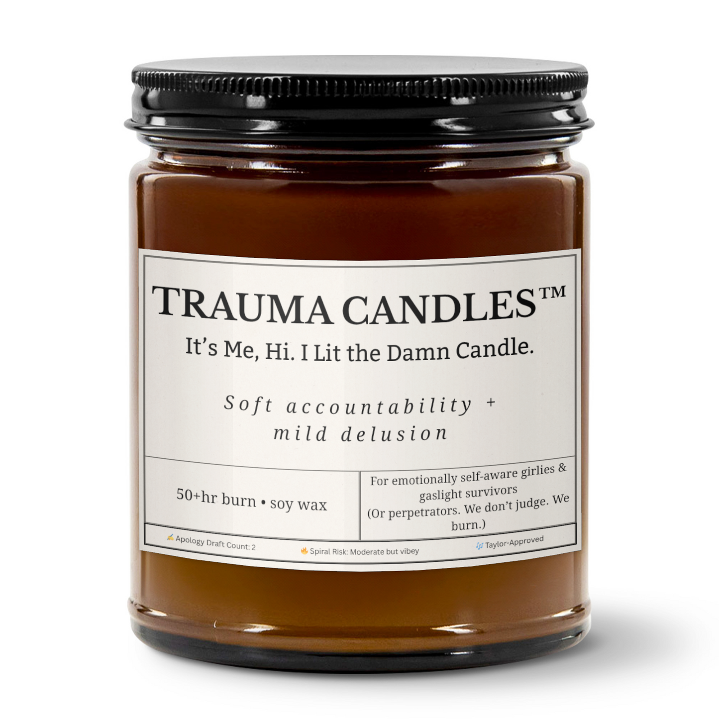 It's Me, Hi. I Lit the Damn Candle. - 9oz Amber Jar Candle | Black Lid