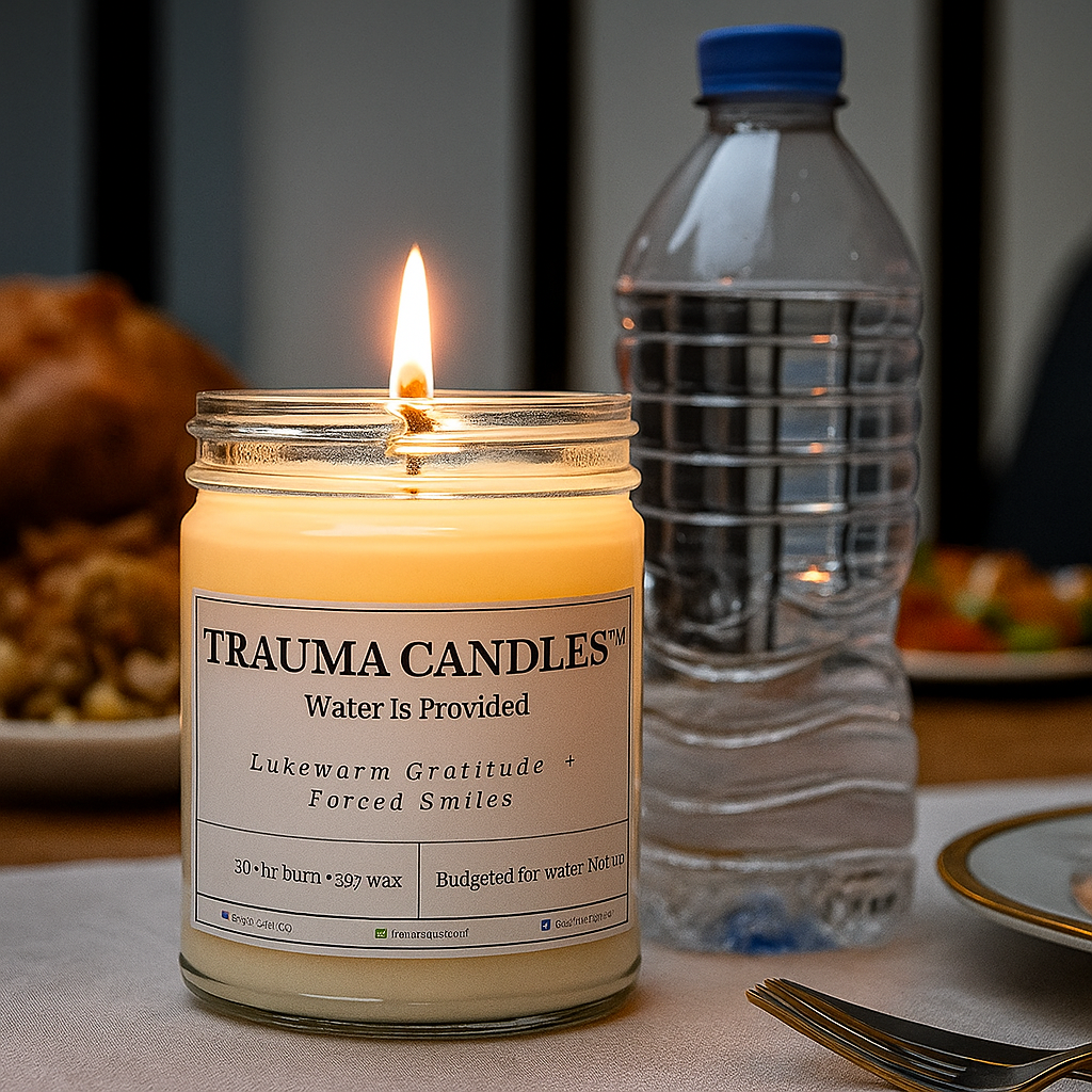 Water Is Provided - 9oz Clear Jar Candle | Black Lid